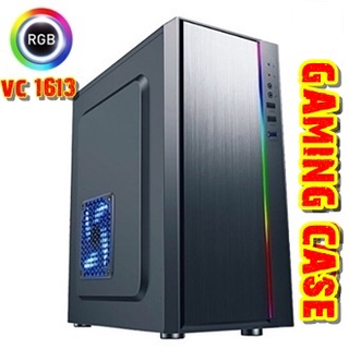 CASE (เคส) VENUZ รุ่น VC1613 ATX Computer Case with RGB LED lighting (เคสมีไฟ RGB) - Black