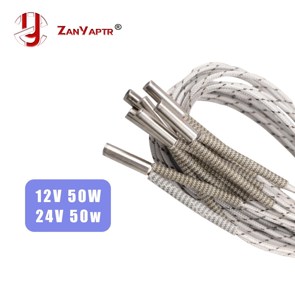 ท่อความร้อนเซรามิก 6*20 มม. 12V 24V 50W 1 ม. 2 ม. Reprap และรุ่น สําหรับเครื่องพิมพ์ 3D V6 J-head Ex
