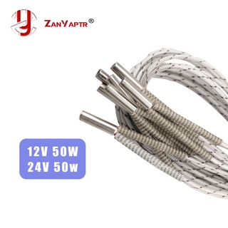 ท่อความร้อนเซรามิก 6*20 มม. 12V 24V 50W 1 ม. 2 ม. Reprap และรุ่น สําหรับเครื่องพิมพ์ 3D V6 J-head Extruder