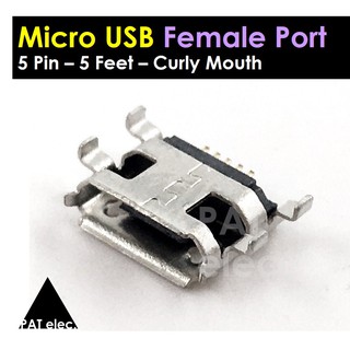 อะไหล่ พอร์ต ขั้วต่อ ตัวเมีย Micro USB 5pin Feet Female For Mobile Phone Jack Connector Charging