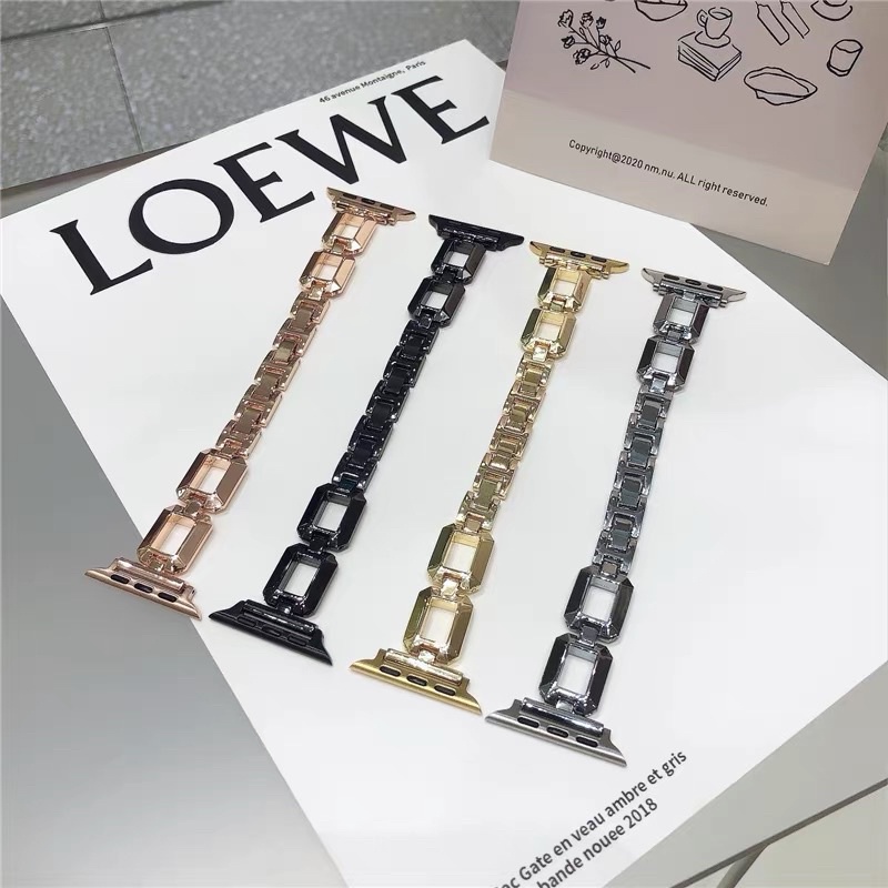 พร้อมส่ง สายสแตนเลสแบบข้อต่อ งานสุดหรู แบบใหม่ ใช้ได้กับ Smart Watch 7 6 5 4 3 2 1 Se TK800 K7Pro X8