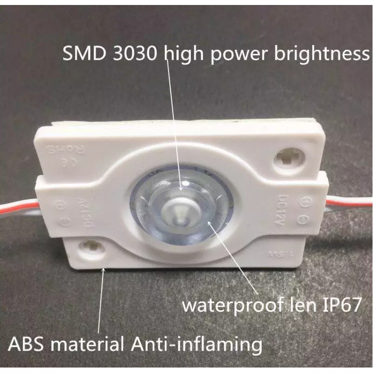 High power dc 12v smd 3030 1.5w led module with lens 1 chip ( 20 ชิ้น )