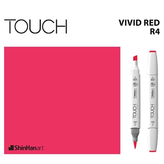 TOUCH TWIN BRUSH MARKER R4 (VIVID RED) / มาร์คเกอร์หัวพู่กัน-หัวตัดขนาดกลาง รหัส R4 (VIVID RED)