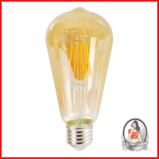 หลอดไฟ LED หลอดไฟ หลอด LED HI-TEK FILAMENT EDISON 6 วัตต์ E27 สีเหลือง 
 หลอดไฟ LED ดีไซน์รูปทรงสวยงามในสไตล์วินเทจ
 กำล