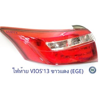 ไฟท้าย TOYOTA VIOS 2013 LED ขาว-แดง ไฟท้ายแต่ง โตโยต้า วีออส 2013 (eagle eye)