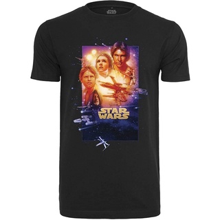 เสื้อยืดคอกลม แขนสั้น ผ้าฝ้ายแท้ พิมพ์ลายโปสเตอร์ Star Wars Episode Iv ทรงหลวม สําหรับผู้ชาย