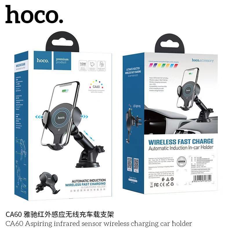 Hoco CA60 Wireless Charging car holder จับมือถืออัตโนมัติ (ของแท้100%รับประกัน1ปี)