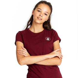 BODY GLOVE Sport Casual Cotton Women Crew Neck TEE คอกลมสีแดงเข้ม Maroon