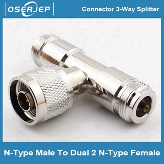 N - Type Male To Dual 2 N - Type Female เสาอากาศอะแดปเตอร์เชื่อมต่อ 3 - Way Splitter สําหรับ Cell Signal Booster