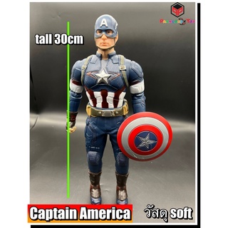 โมเดล กัปตันอเมริกา วัสดุ Soft ขยับแขนขาได้ สูง 30เซ็น Model Captain america soft tall 30CM