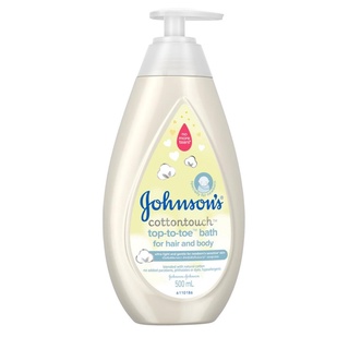 Johnsons Cotton Touch Top-To-Toe Bath For Hair &amp; Body 500ml. จอห์นสัน คอตตอนทัช ท็อปทูโท บาธ 500มล.