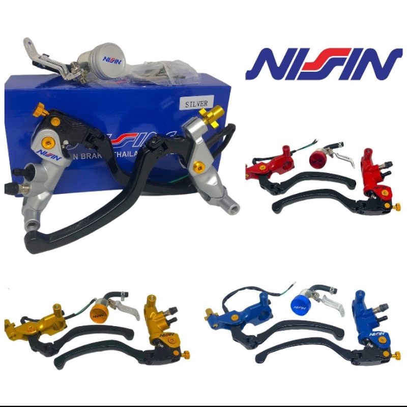 ที่จับหลักเบรค Nisin ซ้าย ขวา ครบชุด assy RCS izumi nisin universal rx king mega pro beat เสือ aerox mio scoopy vario fino supra ฯลฯ