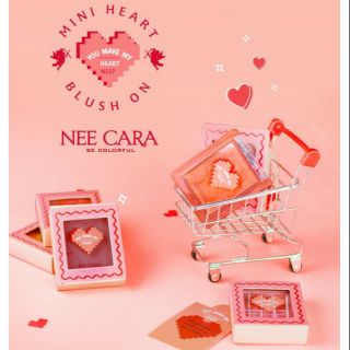 ของแท้/พร้อมส่ง✅ Nee cara MINI HEART BLUSH ON บลัชออน 6 สี มาในแพคเกจน่ารักละมุน หัวใจกรุบกริบ