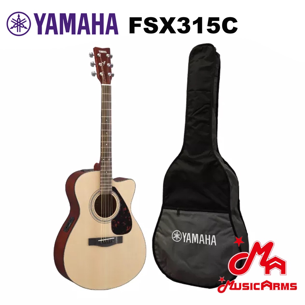 YAMAHA FSX315C Electric Acoustic Guitar กีต้าร์โปร่งไฟฟ้ายามาฮ่า รุ่น FSX315C + Standard Guitar Bag กระเป๋ากีต้าร์รุ่นสแ
