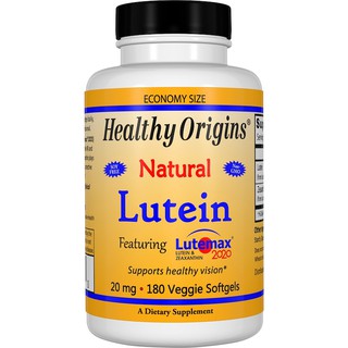 Healthy Origins, Lutein, Natural, 20 mg, 180 Veggie Softgels