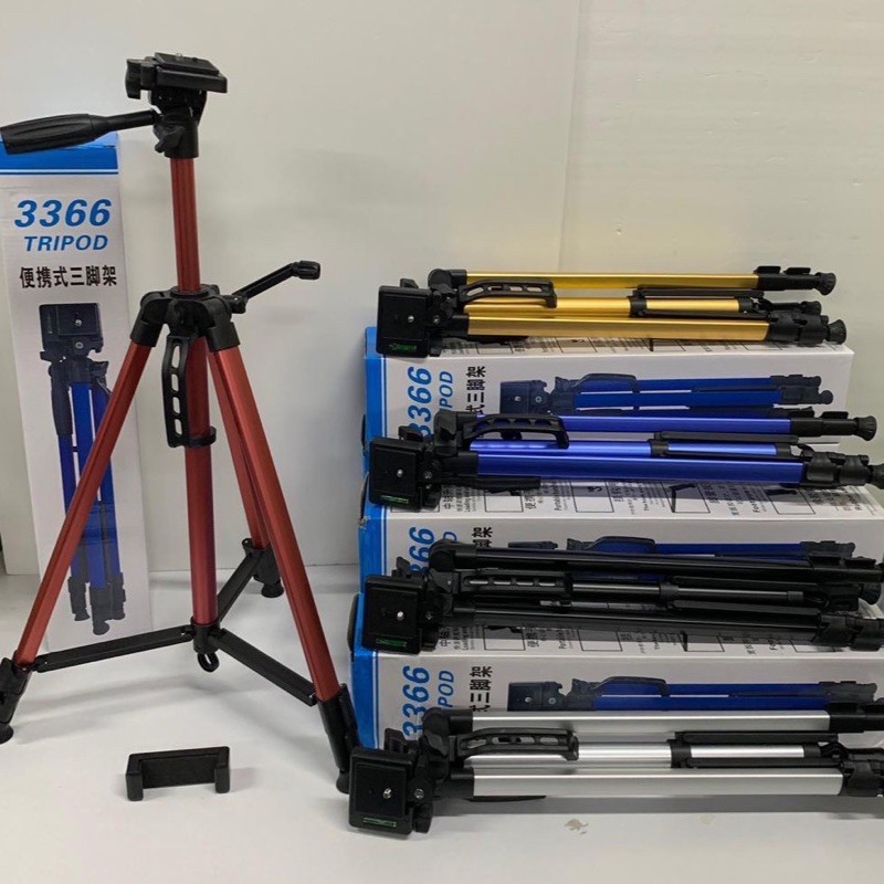 ขาตั้งกล้อง 3366 ขาตั้งกล้องแบบพกพาอเนกประสงค์แบบยืดได้พร้อมที่วางโทรศัพท์ขาตั้งกล้อง 3366 140 ซม
