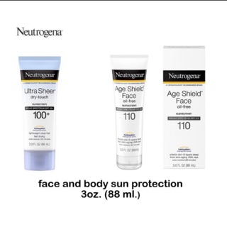 😎 กันแดดทาหน้า พร้อมส่ง Neutrogena นูโทรจีน่า Broad Spectrum Dry touch SPF 100 , Age Face Shield spf 110