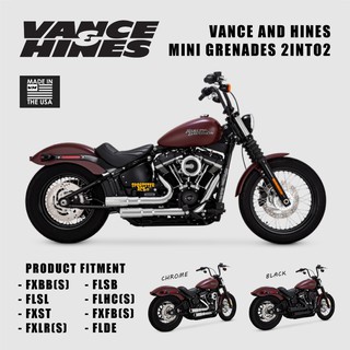 **ผ่อน0%** Vance &amp; Hines Mini Grenades 2 into 2 สำหรับ Harley Softail M8 V&amp;H