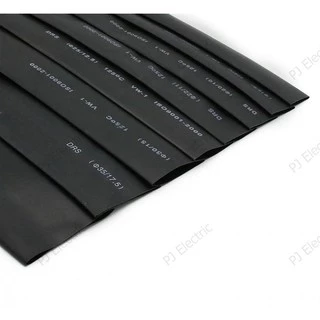 ท่อหดสีดำ ความยาว 1 เมตร สัดส่วนการหดตัว 2:1 ขนาด 6,8,10,12,14,15,16,18,20 มิลลิเมตร(เลือกขนาด) แบบใช้ความร้อน