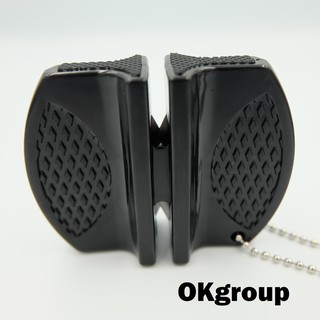 OKgroup AC001-BLACK_Sharpener for knife ที่ลับมีดแบบพกพาแบบ2หัว ลับหยาบ และ ลับละเอียด