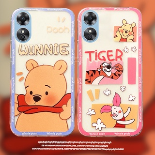 เคสโทรศัพท์มือถือแบบนิ่ม ใส กันกระแทก ลายการ์ตูนหมีน่ารัก แฟชั่น สําหรับ Oppo A17 A77S A77 5G A57 4G 2022 A96 4G A76 A17 A77S