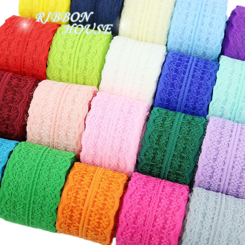 (5หลา/ม้วน) 45มม ลูกไม้สีขาวของขวัญบรรจุภัณฑ์วัสดุผ้าริบบิ้นตกแต่งน่ารัก ราคา ถูกที่สุด ดีลบีเคเค แกลเลอรีภาพที่ 3
