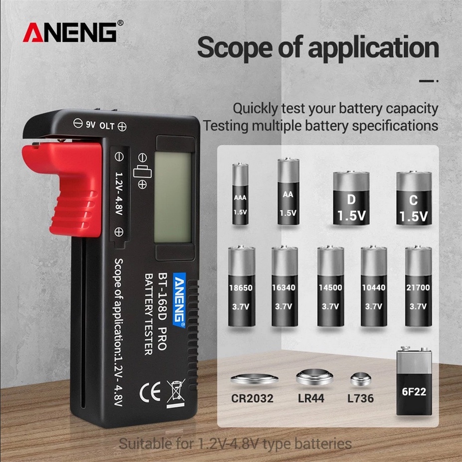 ANENG BT-168 PRO Multiple Battery Tester เครื่องวัดและทดสอบแบตเตอรี่ วัดถ่านแบบดิจิตอล วิเคราะห์ความ