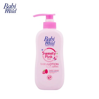 🌟 โลชั่นเด็ก เนื้อบางเบา ซึมซาบเร็ว เบบี้ ไมลด์ BABI MILD SWEETY PINK PLUS LOTION 400มล.