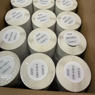 กระดาษความร้อน กระดาษสติ๊กเกอร์ 100*150 สติ๊กเกอร์บาร์โค้ดความร้อนแบบม้วน กระดาษปริ้นบาร์โค้ด ไม่ใช้หมึก กันน้ำ