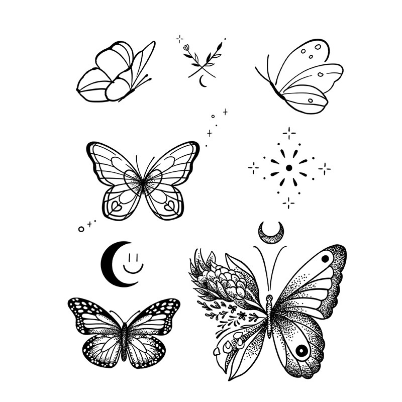 【Magic Tattoo】สติกเกอร์รอยสักชั่วคราว ลายผีเสื้อ งู หางนางเงือก ไดโนเสาร์ เสือ กันน้ํา ติดทนนาน 15 วัน