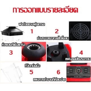 เครื่องปั่นผลไม้ ซื้อ1แถม1 SILVER CREST 2.5L 4500W อเนกประสงค์ น้ําผลไม้ เครื่อง พริก สมูทตี้ blender รับประกัน 3ปี
