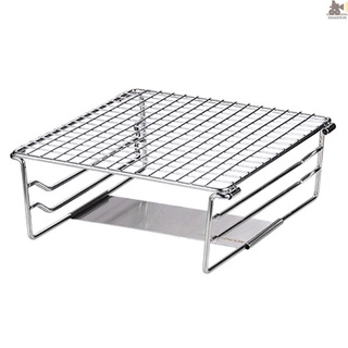 SNKE Mini Grill Rack Folding Stove Grill Support Holder Heating Bracket with Supporting Plate