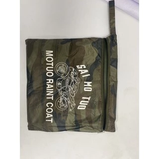 เสื้อกันฝนน้ำไม่เกาะงานไทย(YY02) คุณภาพคุ้มราคา ขนาดใหญ่ ลายทหาร ผ่าหน้า มีหมวก ทรงค้างคาว