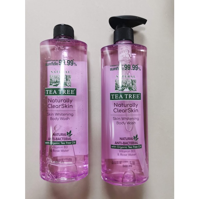 Tea Tree Naturally Clear Skin whitening Body Wash 500 ml*2 ขวด exp 10/25