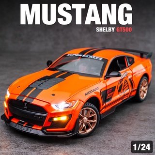 โมเดลรถแข่ง 1:24 Ford Mustang Shelby GT500 Track Edition อัลลอย เปิดได้ ของเล่นสําหรับเด็ก