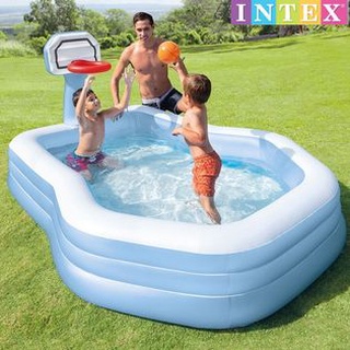 INTEX สระน้ำ สระน้ำเป่าลม SWIM CENTRE SHOOTIN HOOPS FAMILY รุ่น 57183