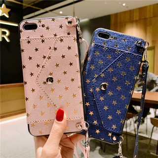 เคสโทรศัพท์มือถือ ลายดาวแวววาว พร้อมสายสะพาย อเนกประสงค์ หรูหรา สําหรับ VIVO Y22 Y16 Y35 Y76 5G Y33s Y1s Y91c Y91 Y91i Y93 Y95 Y50 Y30 Y30i Y66 Y67 Y81 Y85