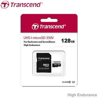 Transcend High Endurance MicroSD Card 128GB Speed Read 95MB/s White 45MB/s Memory Card เมมโมรี่ การ์ด กล้องติดรถยนต์