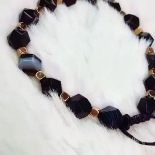 หินแบล็คอาเกตหรือหินโมรา สีดำ (Black Agate) หินดวงตาสวรรค์❌#ราคา590บาท