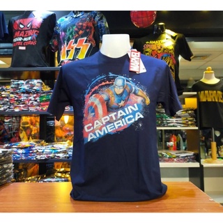 เสื้อยืดMarvel_ลิขสิทธิ์แท้ลายCapTainAmerica.สีกรม(mvx06)