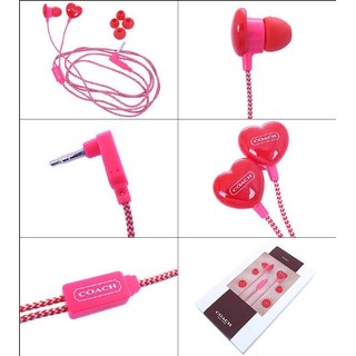 ราคาพิเศษ!! Coach Red Heart Love Phone Headphones Earbuds F66958