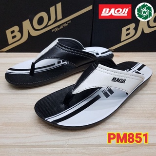 Baoji PM851 รองเท้าแตะหูหนีบ (39-44) สีดำ-ขาว