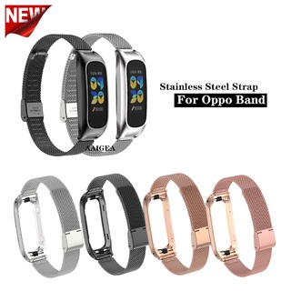 สายนาฬิกาข้อมือ สายสแตนเลส สไตล์มิลาน สําหรับ OPPO Band eva