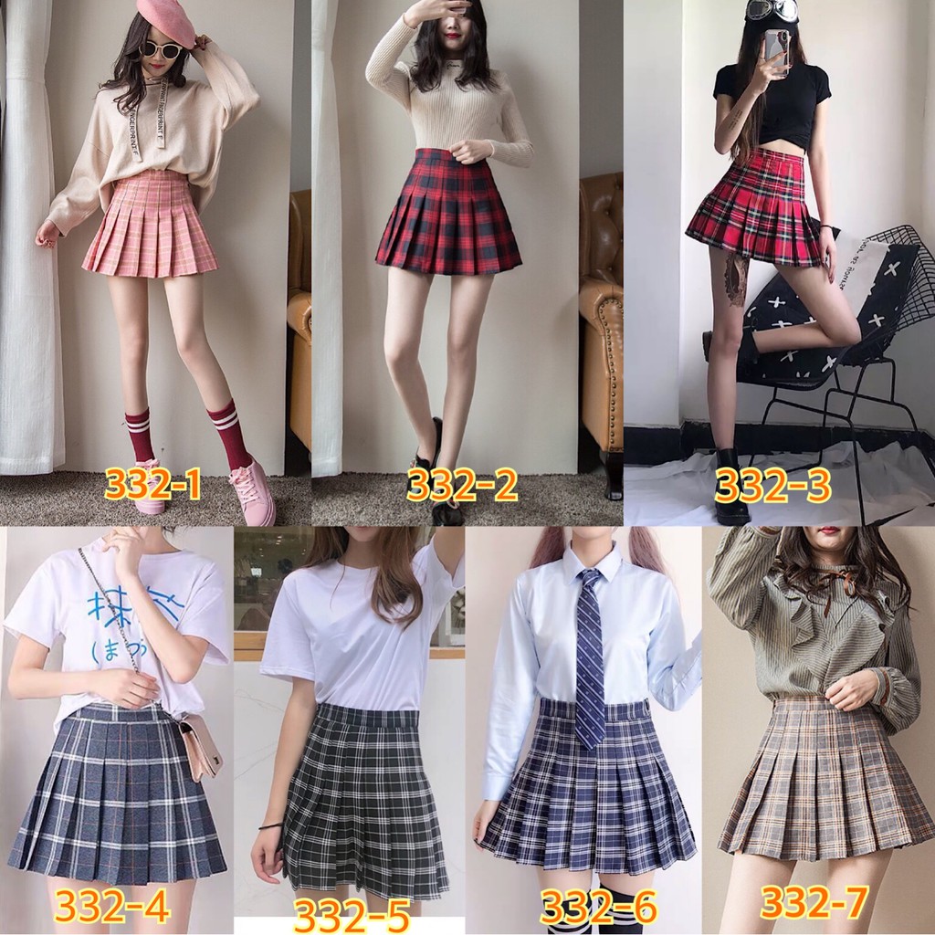 ส่งทันที Cici(พร้อมส่ง)[332]กระโปรงเทนนิสสไตล์เกาหลี ด้านหลังเป็นสม็อคยืดได้เยอะค่า