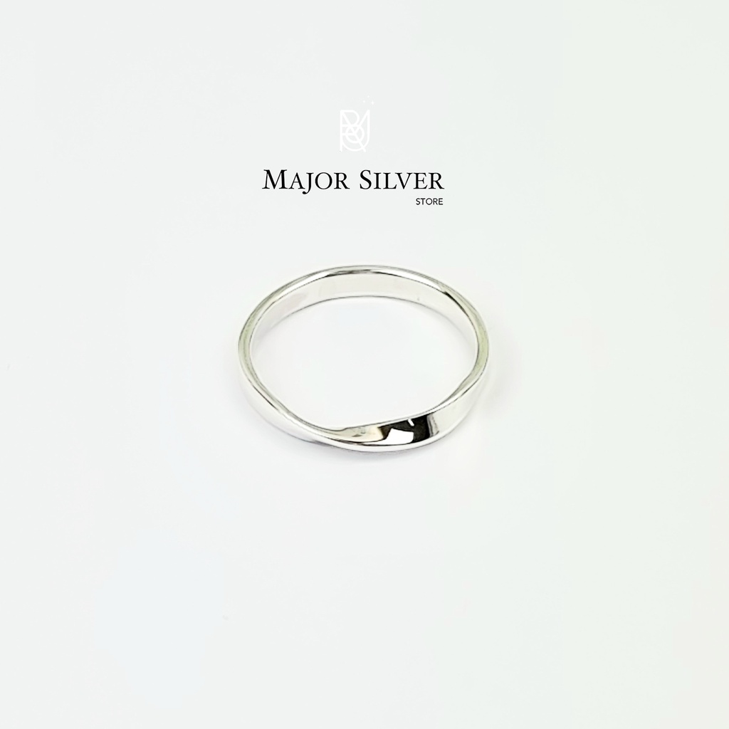 แหวนหัวบิดกว้าง3มิล / เงินแท้92.5% แฟชั่น สไตล์คลาสสิค ดีไซน์สวยเก๋ : E-V-Fla3/1.2Tw