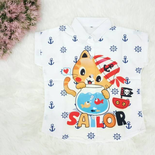 Kemeja เสื้อเชิ้ตเด็ก Pussy SAILOR