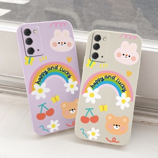 เคส กระต่ายสายรุ้ง เคสมือถือ ซิลิกาเจลเหลว Phone Case For Samsung Galaxy Note 20 Ultra 20Ultra 10 Plus 10Plus 9 อ่อนนุ่ม ฝาหลังโทรศัพท์