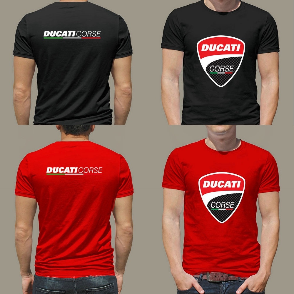 สินค้าเฉพาะจุด ใหม่เสื้อยืด Ducati Corse โลโก้เสื้อผู้ชายแฟชั่น เสื้อด้านบน