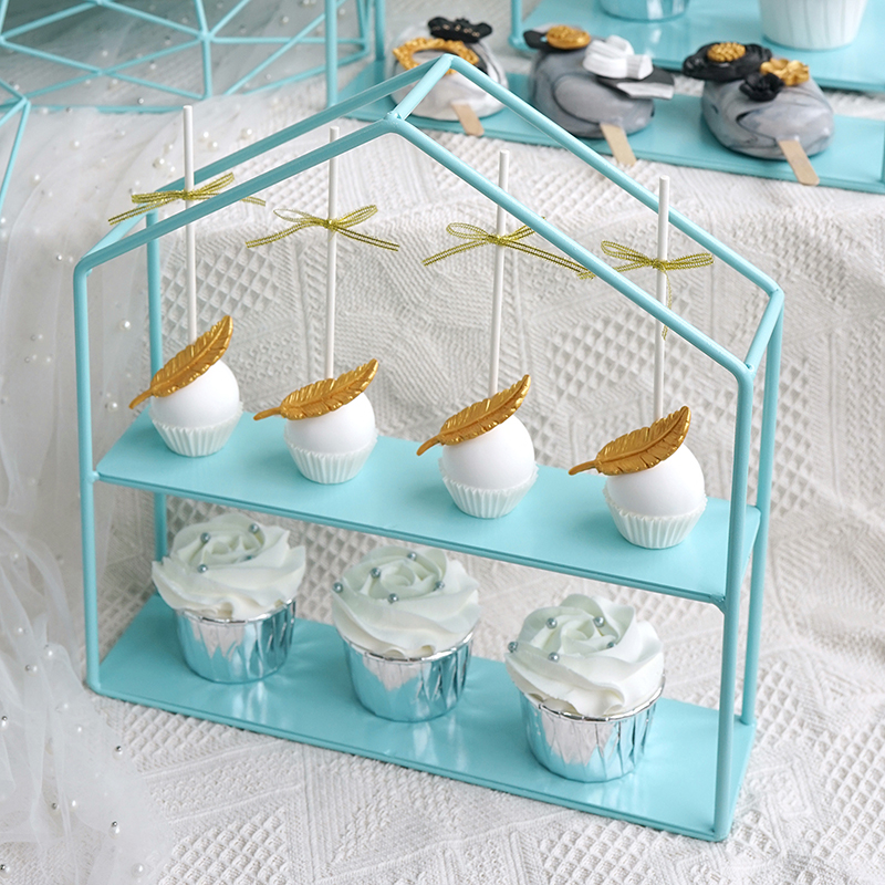 にจัดส่งที่รวดเร็วโต๊ะวางขนมสแตนเลสสตีลTiffany Blue Cake Rack Simple ...