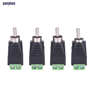 【purplen】สายอะแดปเตอร์แจ็คเชื่อมต่อลําโพง Rca ตัวผู้ เป็นตัวผู้ 4 ชิ้น